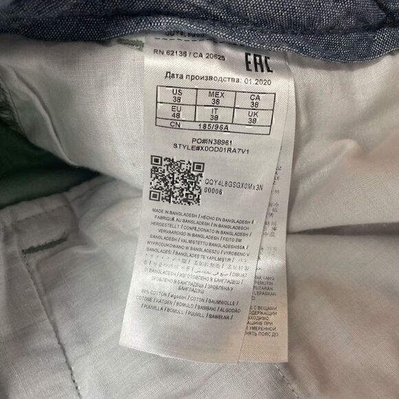 Guess Shorts Green Cotton with Belt Mens Size 38 Flat Front 10" Inseam - Picture 4 of 11